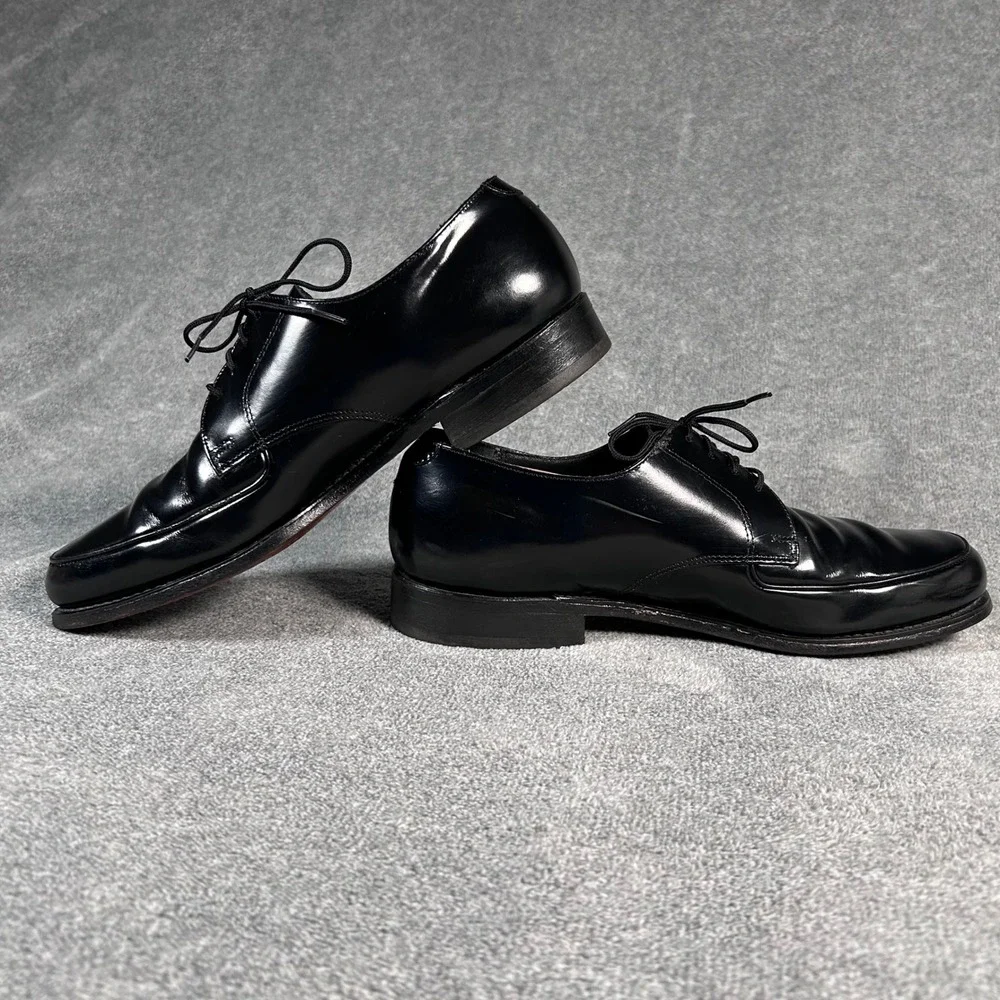 Towncraft Derby Dress Shoes Black Leather Plain Toe Mens 8.5 D Made in USA VTG